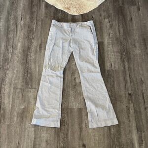 American Eagle Outfitters Light Blue Seersucker Flare Jeans - Wide Leg